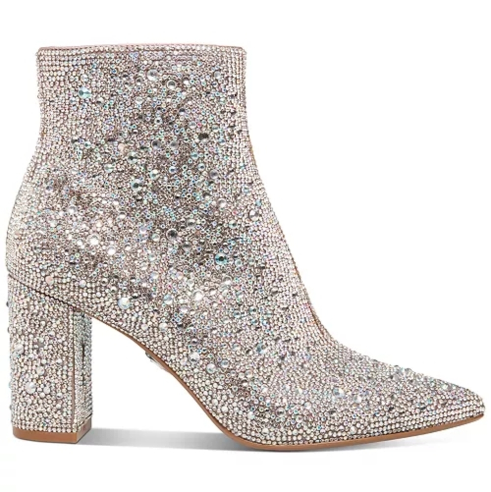 Betsey Johnson Women's Rhinestone Evening Booties Size 8